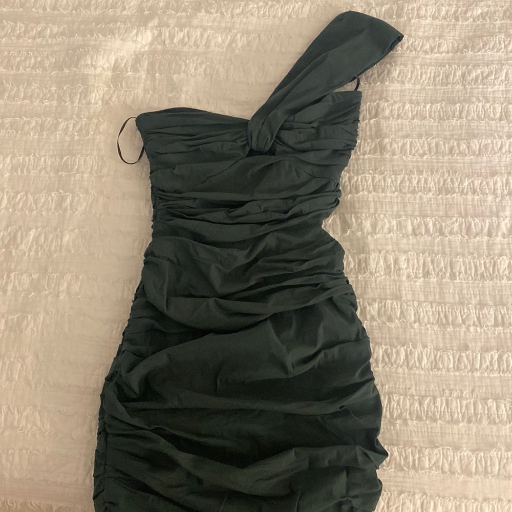Green asymmetric dress